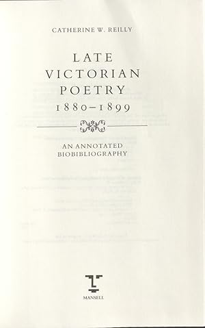 Image du vendeur pour Late Victorian Poetry 1880-1899 An Annotated Biobibliography mis en vente par Madoc Books (ABA-ILAB)