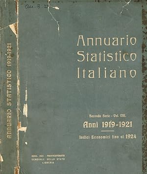 Seller image for Annuario statistico italiano. Seconda serie, vol.VIII, anni 1919-1921 Indici economici fino al 1924 for sale by Biblioteca di Babele