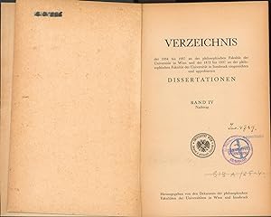 Verzeichnis der 1934 bis 1937 an der philosophischen Falkutät der Universität in Wien und der 187...