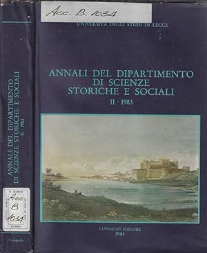 Immagine del venditore per Universit degli studi di Lecce annali del dipartimento di scienze storiche e sociali II 1983 venduto da Biblioteca di Babele