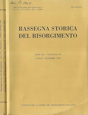 Bild des Verkufers fr Rassegna storica del risorgimento anno 2004 Fascicolo III, IV zum Verkauf von Biblioteca di Babele