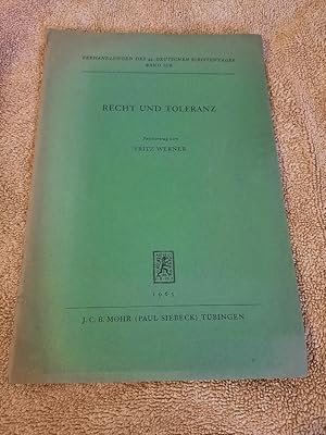 Imagen del vendedor de Verhandlungen des 44. deutschen Juristentages Hannover 1972 Band 2 (Sitzungsberichte) Teil B: Recht und Toleranz - Festvortrag. a la venta por Aderholds Bcher & Lots