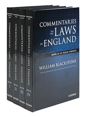 Bild des Verkufers fr The Oxford Edition of Blackstone: Commentaries on the Laws of England zum Verkauf von The Lawbook Exchange, Ltd., ABAA  ILAB