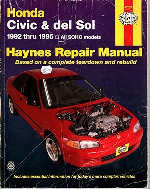 Immagine del venditore per Honda Civic & Del Sol 1992-1995 Haynes Repair Manual based on a completge teardown and rebuild venduto da ABookLegacy, Mike and Carol Smith
