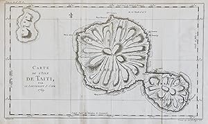 "Carte de l'Isle de Taiti" - Tahiti Pacific French Polynesia Island map Karte
