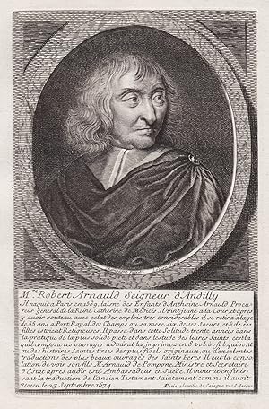 Imagen del vendedor de M.re Robert Arnauld Seigneur d'Andilly" - Robert Arnauld d'Andilly (1589-1674) poet poete Dichter author writer Portrait a la venta por Antiquariat Steffen Vlkel GmbH