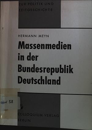 Imagen del vendedor de Massenmedien in der Bundesrepublik Deutschland. Zur Politkk und Zeitgeschichte Heft 24/25. a la venta por books4less (Versandantiquariat Petra Gros GmbH & Co. KG)