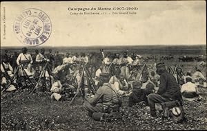 Ansichtskarte / Postkarte Marokko, Campagne du Maroc 1907-1908, Camp du Boucheron, Une Grand halte