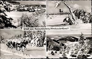 Bild des Verkufers fr Ansichtskarte / Postkarte Neuastenberg Winterberg im Sauerland, Ort, Astenturm, Schlittenfahrt, Hoher Knochen zum Verkauf von akpool GmbH