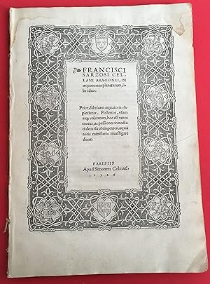 Francisci Sarzosi cellani aragonei, In aequatorem planetarum, libri duo. Prior, fabricam aequator...