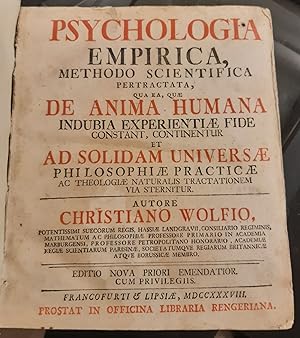 Psychologia empirica, methodo scientifica pertractata, qua ea, quae De Anima Humana indubia exper...