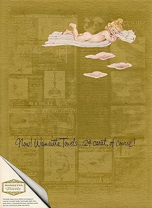 "WAMSUTTA TOWELS" Annonce originale entoilée pour la presse américaine (années 50)