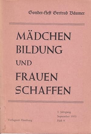 Sonderheft Gertrud Bäumer, 3.Jahrgan,. Heft 9