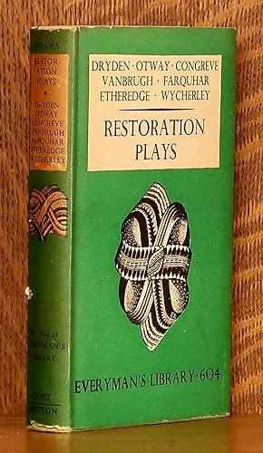 Bild des Verkufers fr RESTORATION PLAYS FROM DRYDEN TO FARQUHAR [EVERYMAN'S LIBRARY 604] zum Verkauf von Andre Strong Bookseller