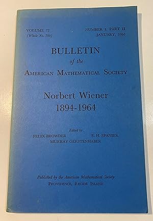 NORBERT WIENER: 1894-1964: Bulletin of the American Mathematical Society