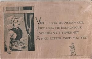 Image du vendeur pour Dutch Kids postcard: Ven I Look de Vindow Oudt Undt Look Me Roundabout mis en vente par Mobyville