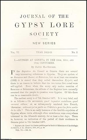 Bild des Verkufers fr Gypsies at Geneva in the 15th, 16th, & 17th Centuries. An uncommon original article from the Journal of the Gypsy Lore Society, 1912. zum Verkauf von Cosmo Books