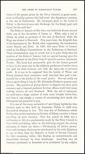 Bild des Verkufers fr The Crime of Harbouring Gypsies. An uncommon original article from the Journal of the Gypsy Lore Society, 1913. zum Verkauf von Cosmo Books