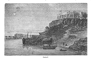 VIEW OF BAKEL FORT IN SENEGAL,1887 Wood Engraved Historical Print