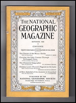 The National Geographic Magazine, October 1930. Glories of Minya Konka; Color Camera Through Unma...