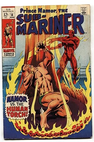 SUB-MARINER #14-HUMAN TORCH comic book VG+