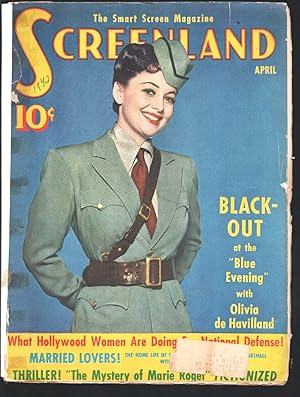 Bild des Verkufers fr Screenland 4/1942-Olivia de Havilland cover-William Holden-Cary Grant-Carole Lombard-Movie star pix-film info-FR zum Verkauf von DTA Collectibles