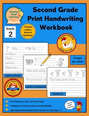 Image du vendeur pour Second Grade Print Handwriting Workbook with Traditional Horizontal Lines and Dotted Midline: Age-Appropriate Handwriting Practice For Kids Age 6-8 . Grades Pre-K , K ,1st , 2nd , and 3rd Grades) mis en vente par Reliant Bookstore