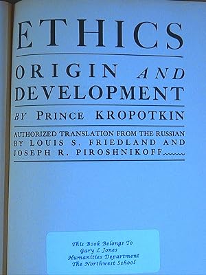 Imagen del vendedor de Ethics; Origin and Development a la venta por Pistil Books Online, IOBA