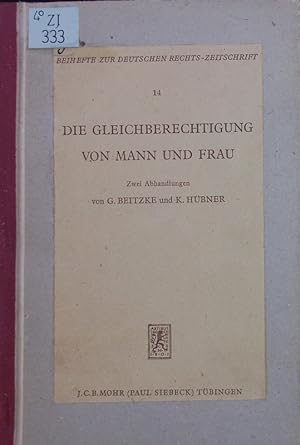 Bild des Verkufers fr Die Gleichberechtigung von Mann und Frau. zwei Abhandlungen. zum Verkauf von Antiquariat Bookfarm