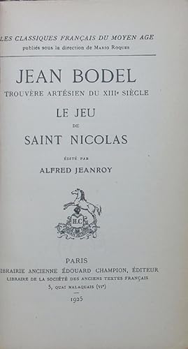 Imagen del vendedor de Le jeu de Saint Nicolas. a la venta por Antiquariat Bookfarm