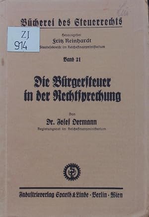 Imagen del vendedor de Die Brgersteuer in der Rechtsprechung. a la venta por Antiquariat Bookfarm