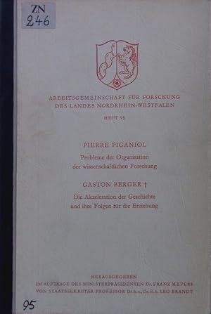 Imagen del vendedor de Probleme der Organisation der wissenschaftlichen Forschung. a la venta por Antiquariat Bookfarm