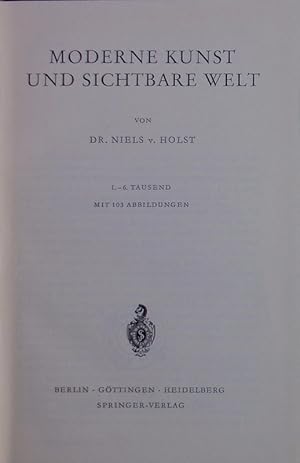 Bild des Verkufers fr Moderne Kunst und sichtbare Welt. zum Verkauf von Antiquariat Bookfarm