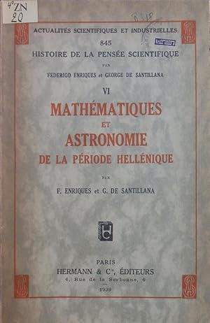 Bild des Verkufers fr Mathmatiques et astronomie de la priode Hellnique. zum Verkauf von Antiquariat Bookfarm