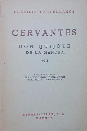 Bild des Verkufers fr El ingenioso hidalgo Don Quijote de la Mancha, 8. zum Verkauf von Antiquariat Bookfarm