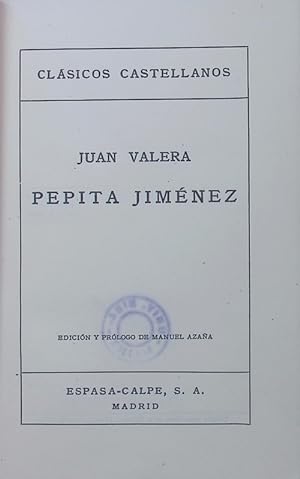 Bild des Verkufers fr Pepita Jimnez. zum Verkauf von Antiquariat Bookfarm