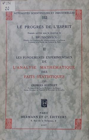 Seller image for Les fondements exprimentaux de l'analyse mathmatique des faits statistiques. for sale by Antiquariat Bookfarm