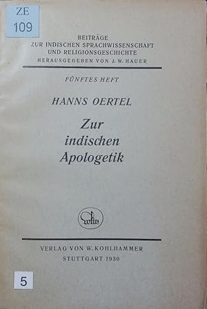 Image du vendeur pour Zur indischen Apologetik. mis en vente par Antiquariat Bookfarm