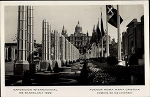 Ansichtskarte / Postkarte Exposicion Internacional de Barcelona 1929, Avenida Reina Maria Cristina