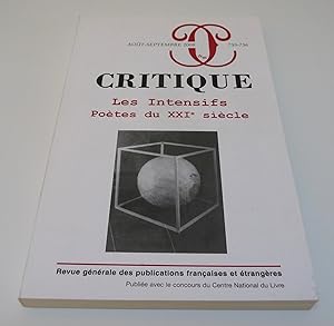 Critique vol. LXIV (64) nos. 735/736: Les Intensifs. Poetes du XXIe siecle. (August/September 2008)