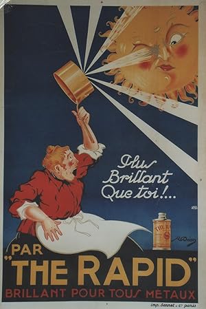 "THE RAPID" Affiche originale entoilée / Litho par R. DION / Imp. SENNET & Cie Paris vers 1920