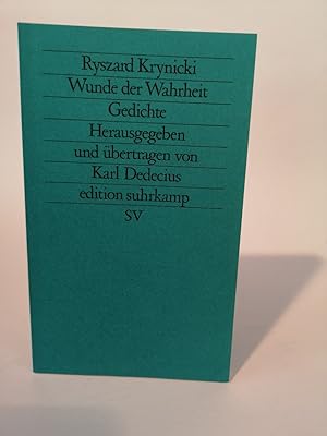 Imagen del vendedor de Wunde der Wahrheit [Neubuch] Gedichte a la venta por ANTIQUARIAT Franke BRUDDENBOOKS
