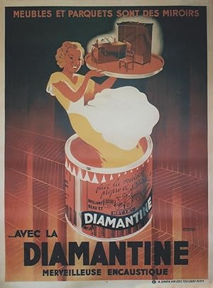 "LA DIAMANTINE" Affiche originale entoilée / Litho par Raymond DUCATEZ / Imp. B. SIRVEN (années 30)