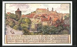Bild des Verkufers fr Knstler-Ansichtskarte sign. J. Durst: Nrnberg, Ortsansicht mit Strassenpartie zum Verkauf von Bartko-Reher