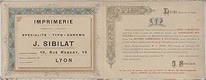 "IMPRIMERIE J.SIBILAT" Carte de visite originale / Typo-chromo avant 1900