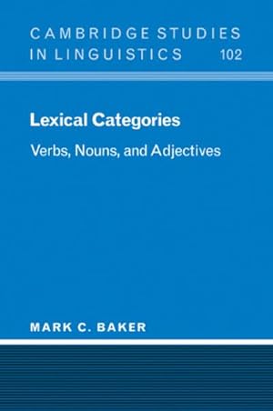Imagen del vendedor de Lexical Categories : Verbs, Nouns and Adjectives a la venta por AHA-BUCH GmbH
