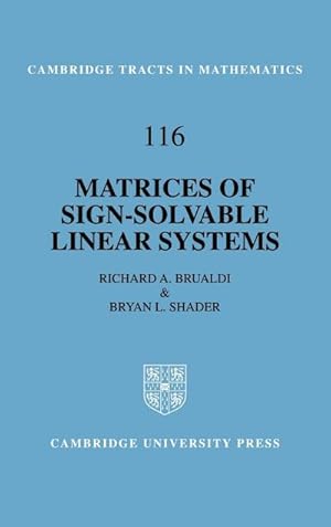 Immagine del venditore per Matrices of Sign-Solvable Linear Systems venduto da AHA-BUCH GmbH