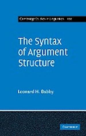 Image du vendeur pour The Syntax of Argument Structure mis en vente par AHA-BUCH GmbH