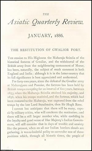 Seller image for The Restitution of Gwalior Fort. An uncommon original article from The Asiatic Quarterly Review, 1886. for sale by Cosmo Books