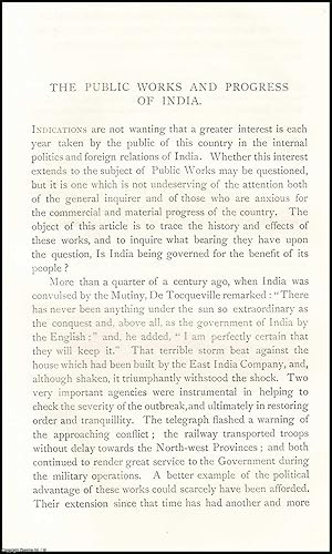 Imagen del vendedor de The Public Works & Progress of India. An uncommon original article from The Asiatic Quarterly Review, 1886. a la venta por Cosmo Books